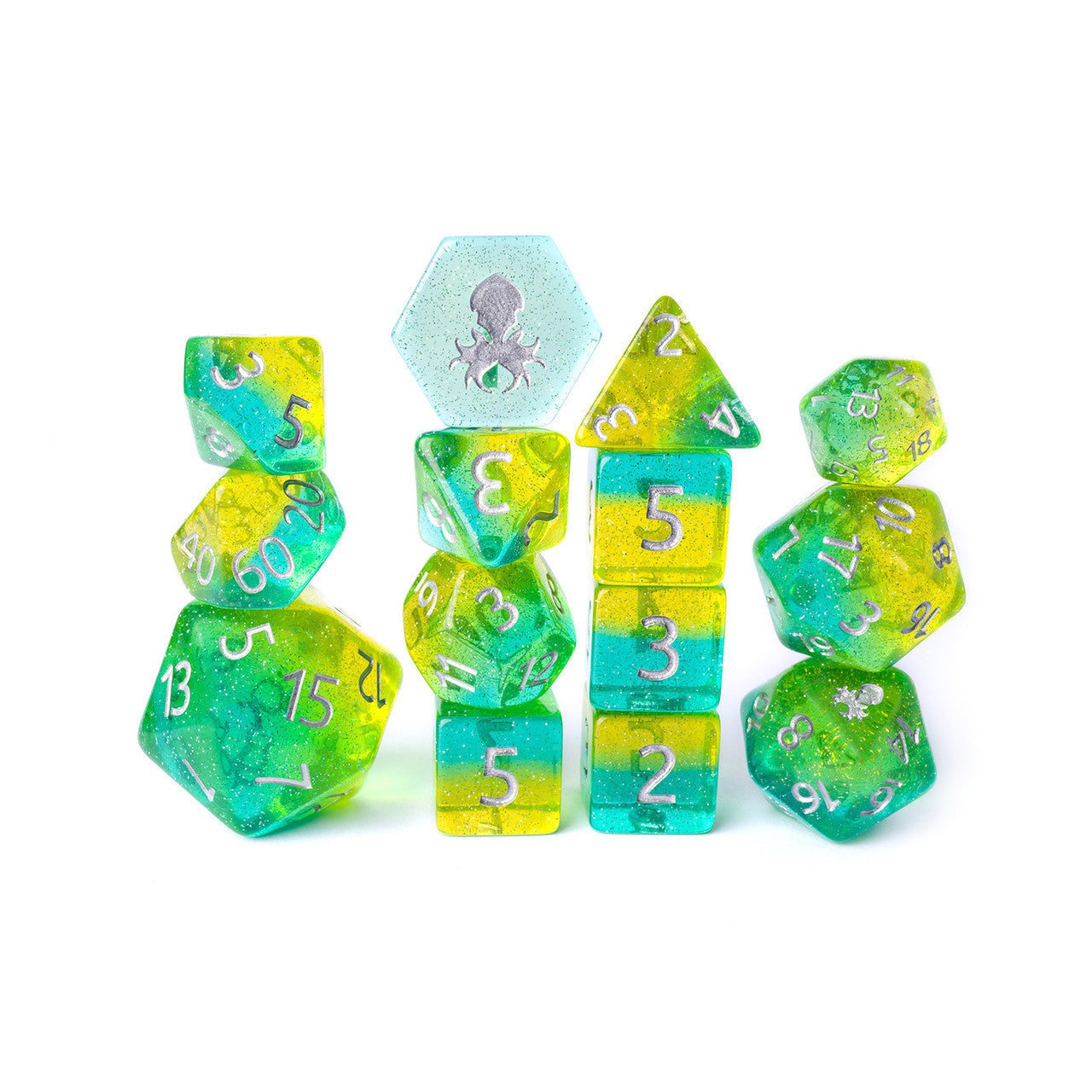 Sylvan 14pc Dice Set With Kraken Logo